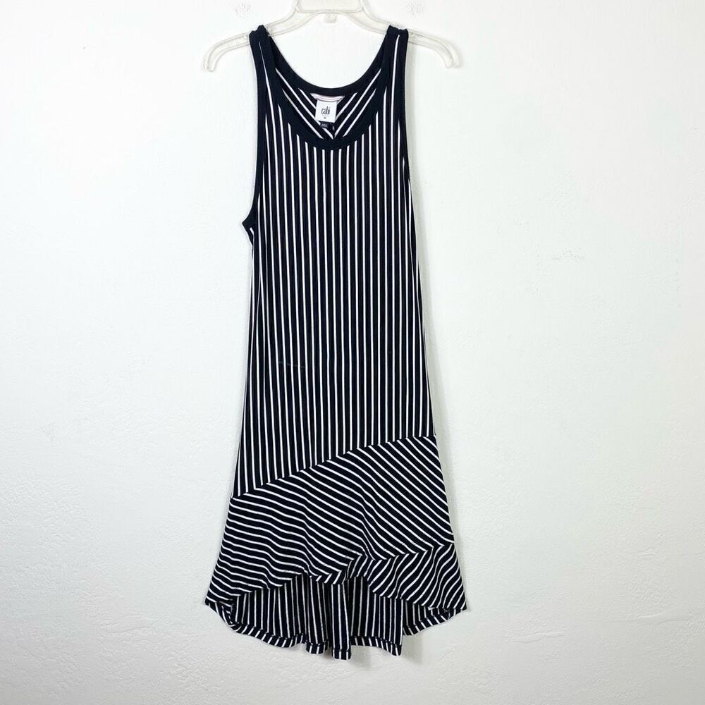 Cabi ATC Wink Black & White Striped Sleeveless Midi Dress Size M Style #5946
